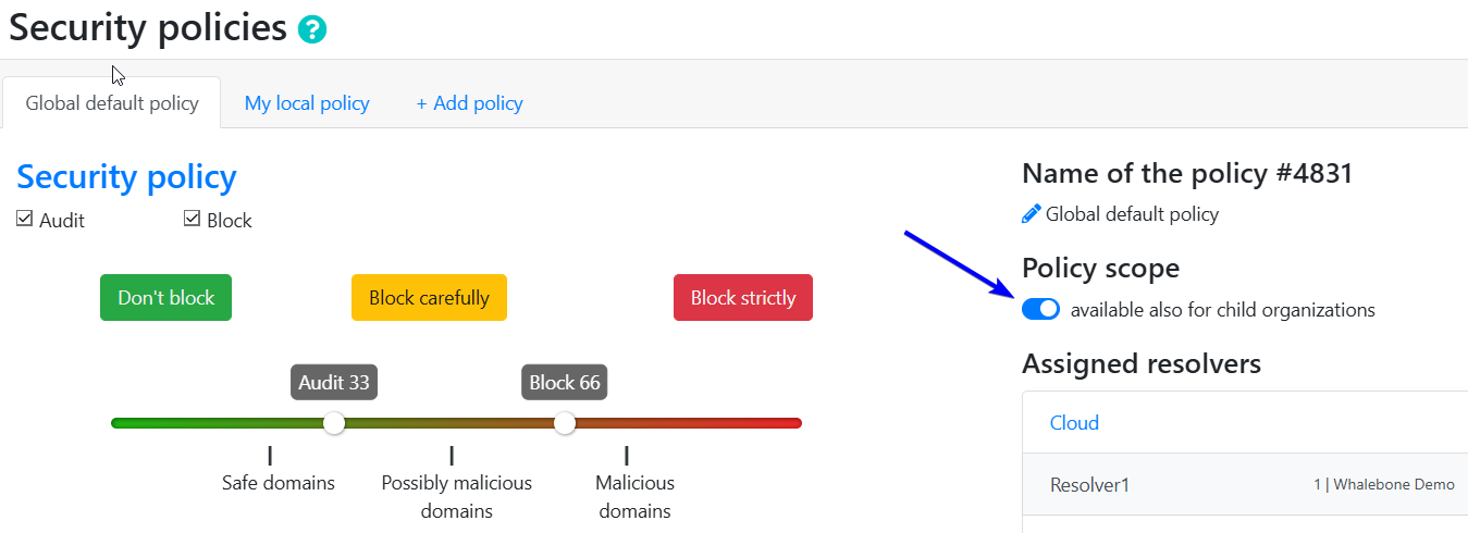 Nastavení děděných politik