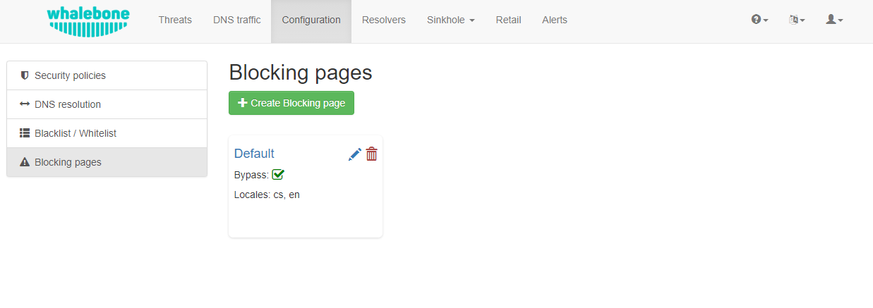 Overview of blocking pages