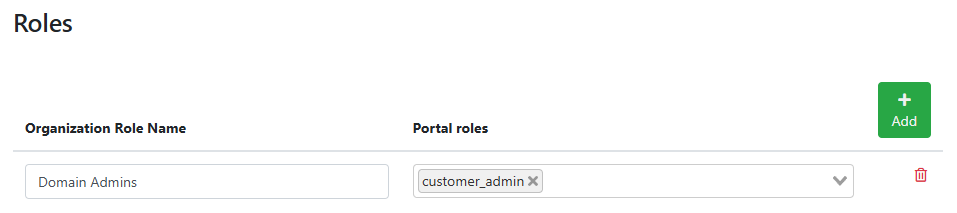SSO Settings Page - Roles Mapping