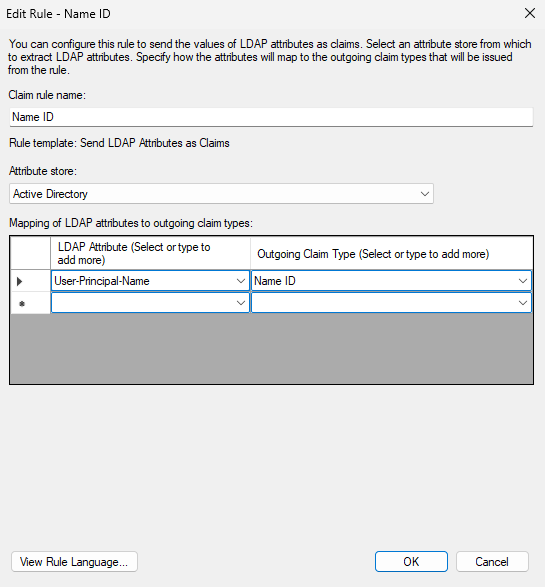 ADFS Claim Rules Configuration