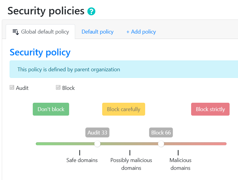 Inherited policy cannot be modified at sub-tenant level