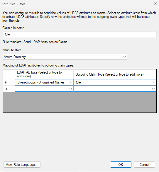 ADFS Claim Rules Configuration